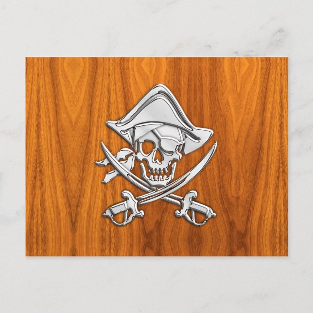 Carte Postale Chrome comme Pirate sur la plaque de teck (Devant)