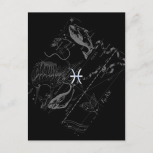 Carte Postale Chrome comme Pisces Zodiac Connexion Hevelius 1690