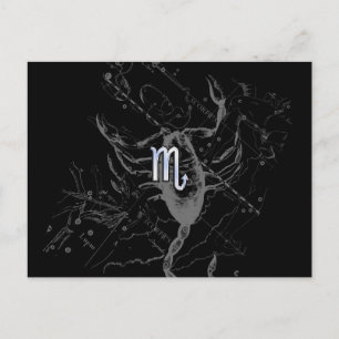 Carte Postale Chrome comme Scorpio Zodiac Connexion Hevelius 169