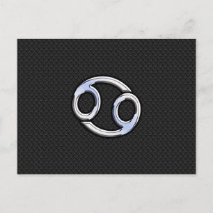 Carte Postale Chrome comme signe du zodiaque Cancer sur style de