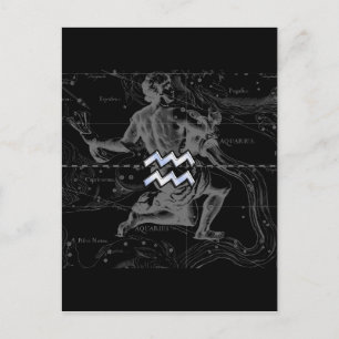 Carte Postale Chrome comme signe du zodiaque Verseau sur Heveliu