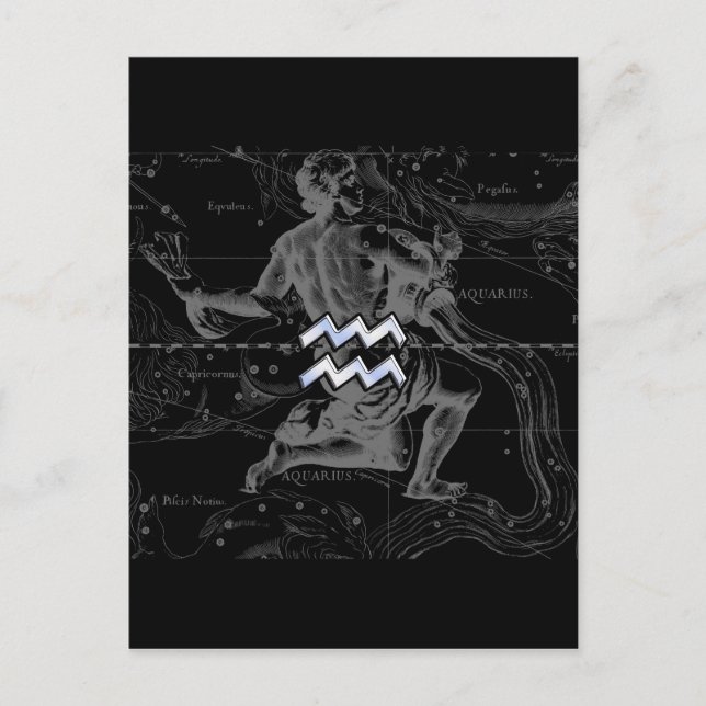 Carte Postale Chrome comme signe du zodiaque Verseau sur Heveliu (Devant)