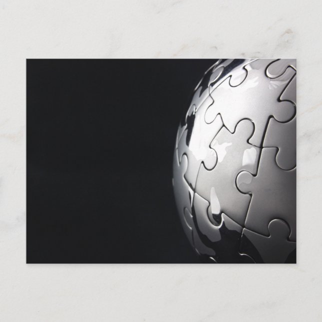 Carte Postale Chrome globe avec arrière - plan noir (Devant)