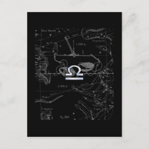 Carte Postale Chrome like Libra Zodiac