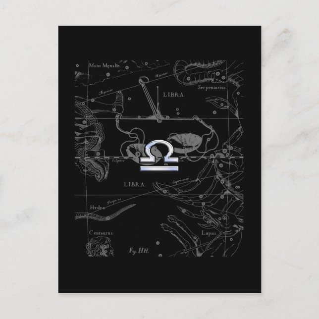 Carte Postale Chrome like Libra Zodiac (Devant)