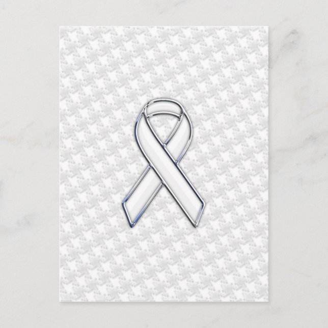 Carte Postale Chrome White Ribbon Sensibilisation sur Houndstoot (Devant)