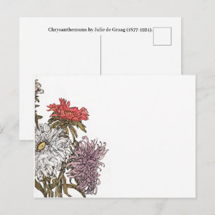 Carte Postale Chrysanthèmes par Julie de Graag (1877-1924).