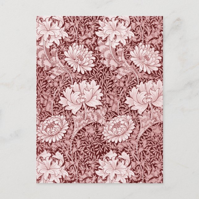 Carte Postale Chrysanthemum Maroon, William Morris (Devant)