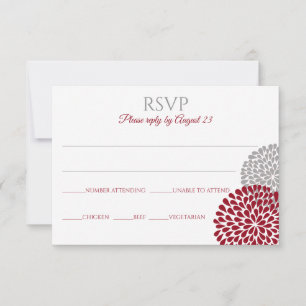 Carte postale Chrysanthemum RSVP Marsala et Gris