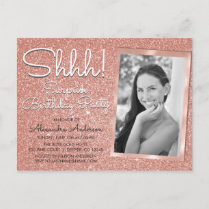 Carte Postale Chut ! Photo d'anniversaire du Rose surprise Gold