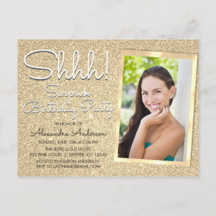 Carte Postale Chut ! Surprise Gold Birthday Party Photo