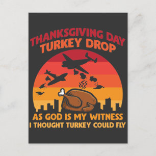 Carte Postale Chute de dinde Jour de Thanksgiving Dieu est mon t