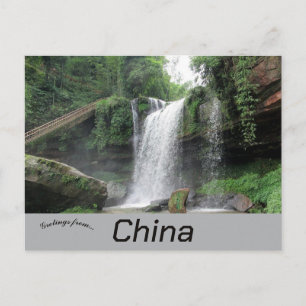Carte Postale Chute d'eau de Shunan Chine du Sichuan