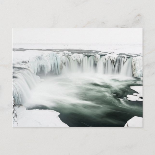 Carte Postale Chute d'eau Godafoss, hiver, Islande (Devant)
