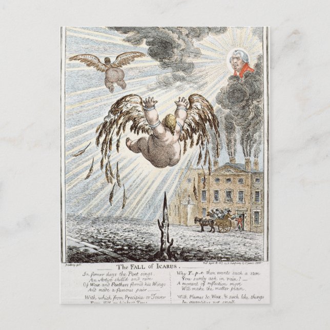 Carte Postale Chute d'Icarus, 1807 (Devant)