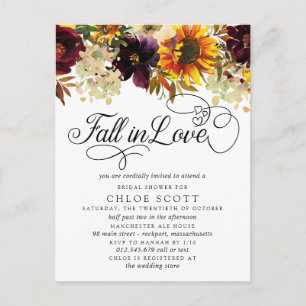 Carte Postale Chute en amour Fête des mariées de tournesol borde