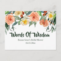 Chute Fête des mariées Florale Mots De Sagesse