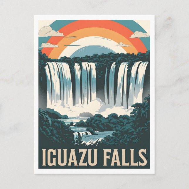Carte Postale Chutes d'Iguazu Vintage (Devant)