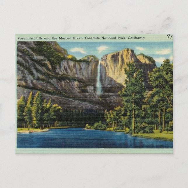 Carte Postale Chutes du parc Yosemite (Devant)
