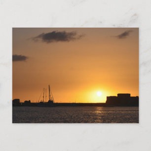 Carte postale Chypre Sunset Paphos Castle