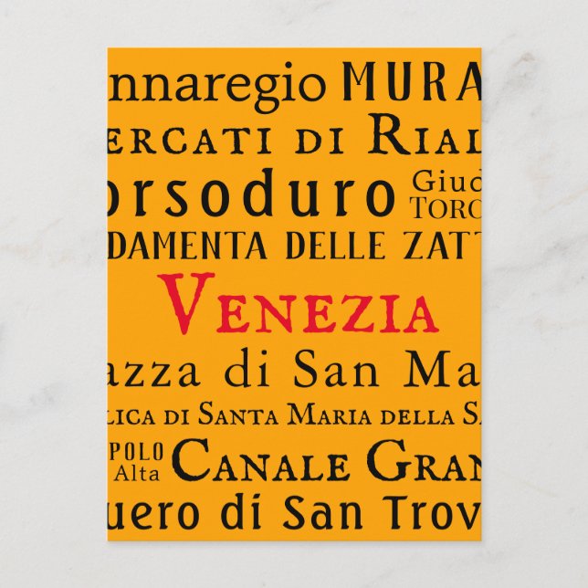 Carte Postale Ciao Venezia ! (Devant)