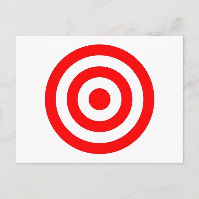 Carte Postale Cible rouge Bullseye (Devant)