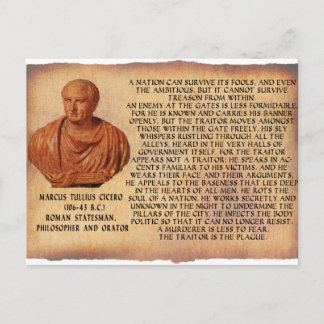 CARTE POSTALE CICERO QUOTE - LA NATION NE PEUT SURVIVRE LE TRÉSO