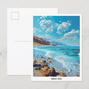 Carte Postale Ciel bleu dans la mer Morte Vintage voyage