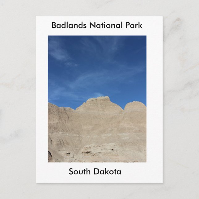 Carte Postale Ciel bleu dans les Badlands (Devant)