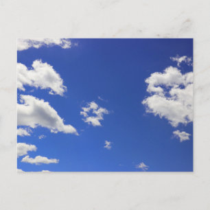 Carte Postale Ciel Bleu Profond Nuages Fluffeux Blancs, Photo