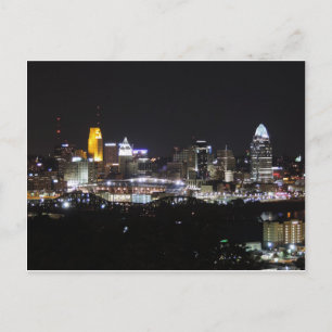Carte Postale Ciel de Cincinnati la nuit