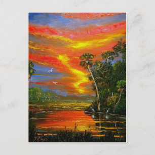 Carte Postale Ciel de feu au coucher du soleil