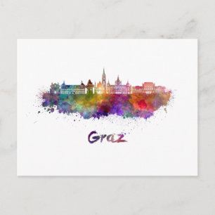Carte Postale Ciel de Graz en aquarelle