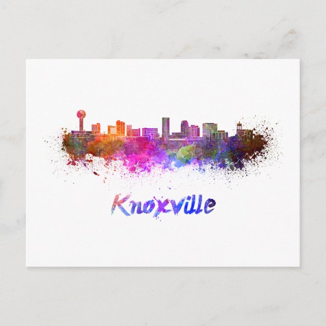 Carte Postale Ciel de Knoxville en aquarelle (Devant)