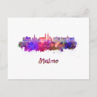 Carte Postale Ciel de Malmo en aquarelle