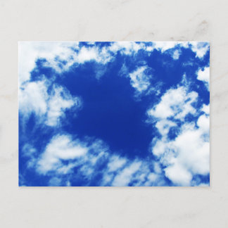 Carte Postale Ciel de printemps bleu parsemé de nombreux nuages 
