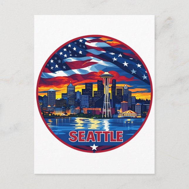 Carte Postale Ciel de Seattle (Devant)