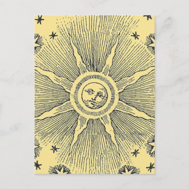 Carte Postale Ciel nocturne antique du zodique médiéval étoiles  (Devant)