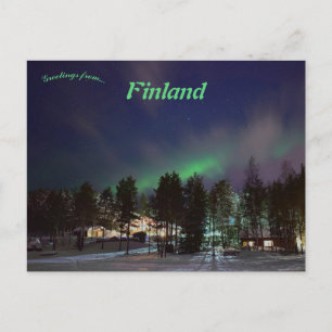 Carte Postale Ciel nocturne auroral en Finlande