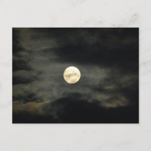 Carte Postale Ciel nocturne - Pleine lune et nuages sombres