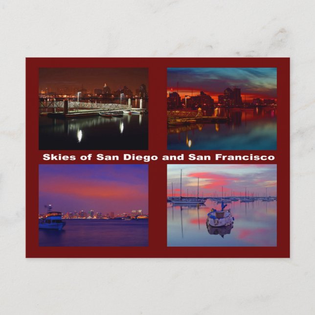 Carte Postale Ciels de San Diego et San Francisco (Devant)