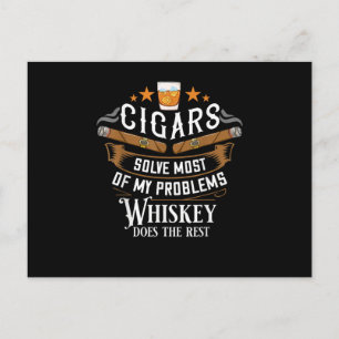 Carte Postale Cigares Résolvent La Plupart De Mes Problèmes Whis