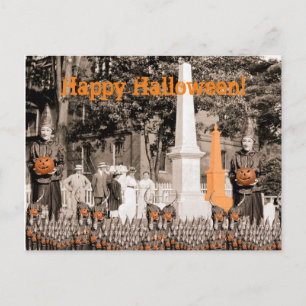 Carte Postale Cimetière 1918 Photo Citrouille de sorcières d'Hal