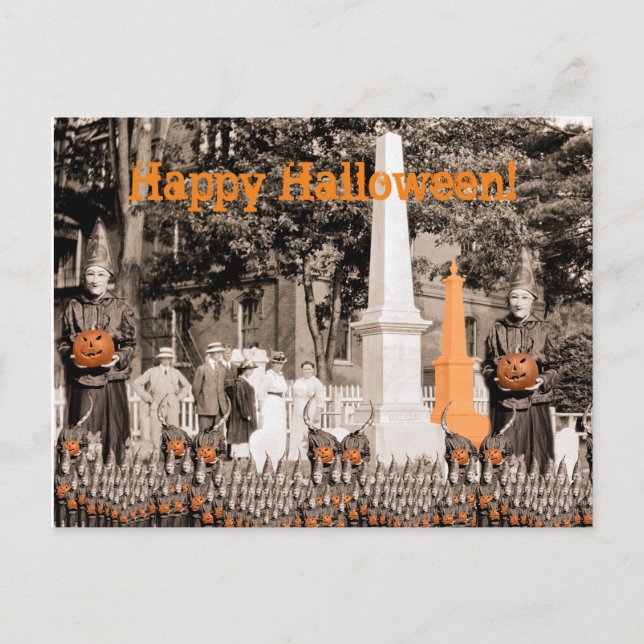 Carte Postale Cimetière 1918 Photo Citrouille de sorcières d'Hal (Devant)