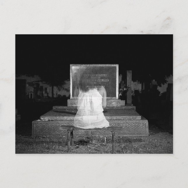 Carte Postale Cimetière fantôme Horreur noire Halloween (Devant)
