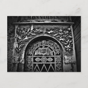 Carte Postale cimetière gothique d'Halloween crypte batte
