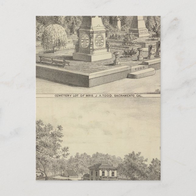 Carte Postale Cimetière Sacto, res Woodland (Devant)