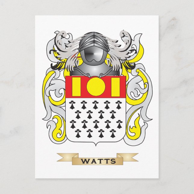 Carte Postale Cimier de famille Watts (armoiries) (Devant)