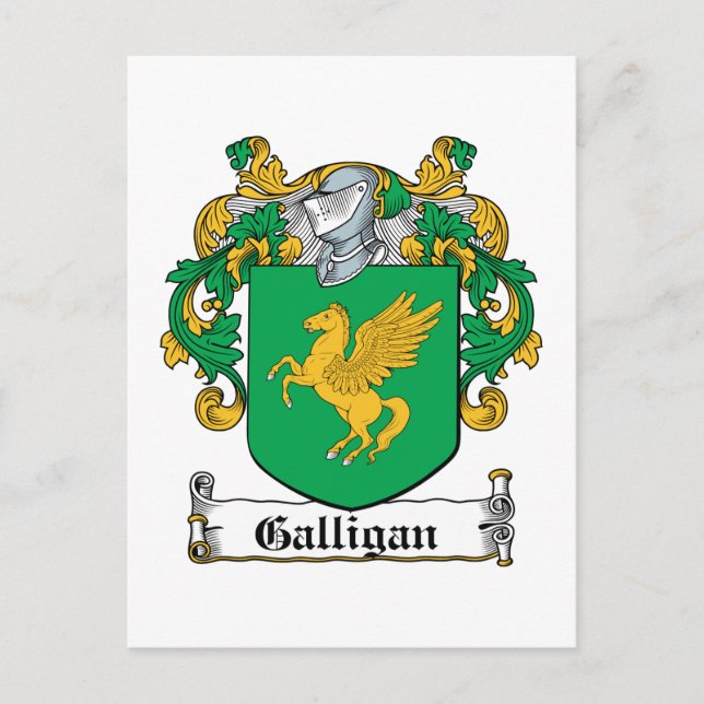 Carte Postale Cimier de la famille Galligan (Devant)