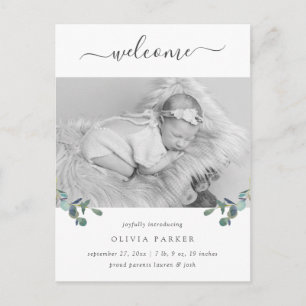 Carte Postale Cimier d'Eucalyptus   Faire-part de naissance phot